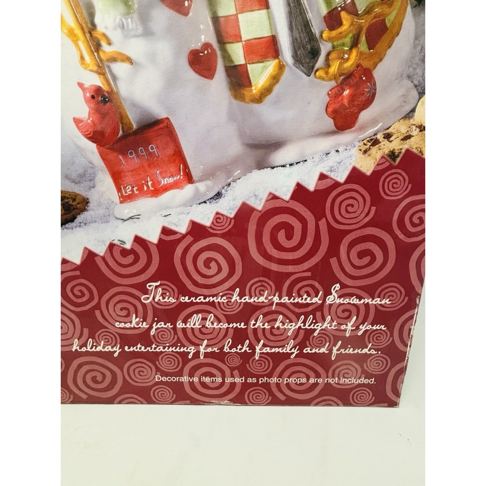 Jolly Snow Men Cookie Jar Let It Snow 1999 Home Trends New In Box Christmas - Picture 16 of 16